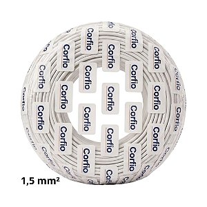 Cabo Flexível 1,5mm Branco 750V Corfio (Rolo com 100m)