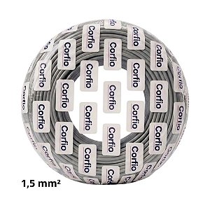 Cabo Flexível 1,5mm Cinza 750V Corfio (Rolo com 100m)