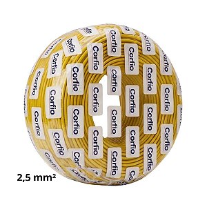 Cabo Flexivel 2,5mm Amarelo 750V Corfio (Rolo com 100m)