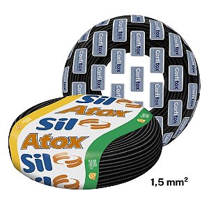 Cabo Flexivel Atox 1,5mm Preto 100m Sil / Corfio