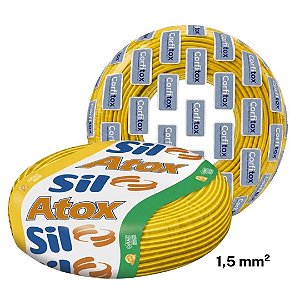 Cabo Flexivel Atox 1,5mm Amarelo 100m Sil / Corfio