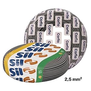 Cabo Flexivel 2,5mm Cinza 100m Sil / Corfio
