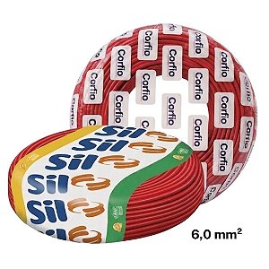 Cabo Flexivel 6mm Vermelho 100m Sil / Corfio