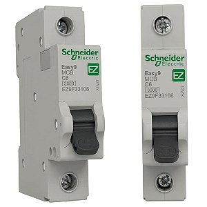 Disjuntor 1x6 C Monopolar 6a Curva C Schneider EASY9