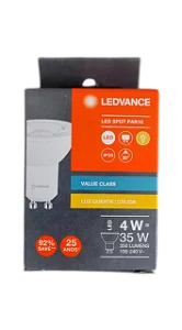 Led Spot Par16 GU10 Luz Quente 4W / 350 Lumens 2700K LEDVANCE