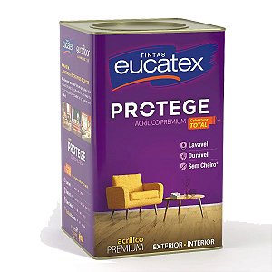 Tinta Parede Acrilica Premium Eucatex 18L Protege Branco