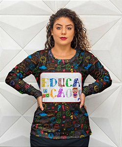 Blusinha Manga Educação