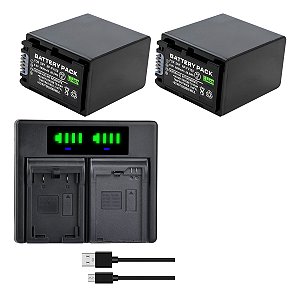 kit Carregador + 2 Baterias  Np-Fv100  P/ Sony Hdr-Xr150 Xr550 Sr68 Sr88
