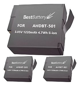 Kit 3 Ahdbt-501 P/ Gopro Hero 5 Hero 6 Hero 7 Hero