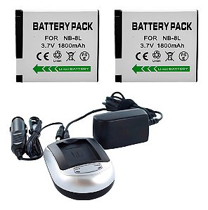 Kit 2 Baterias NB-8L Para Canon PowerShot A3350 IS, A3300 IS