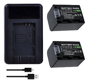 Kit 1x2 Baterias NP-FH70 Para Sony DCR-DVD306E DVD310 DVD408