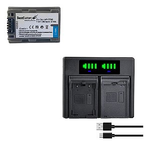 Kit 1 Bateria NP-FP90 P/  Sony HDR-HC3 HC5 HC7 SR1 SR10 SR11