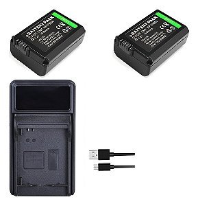 Kit 2 Baterias NP-FW50 Para Sony Alpha  SLT-A33 A35 A37 A55V