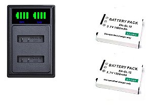 Kit 2 Baterias En-el12 Para Nikon S9900, S9600, S9100, AW120