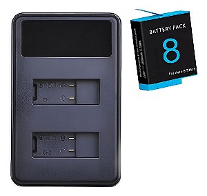 Kit Bateria Ahdbt-801 1680mAh 3.85V P/ GoPro Hero 5, 6, 7, 8