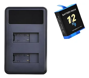 Kit Carregador + Bateria Ahdbt-901 P/ GoPro Hero 9 10 11 12