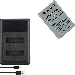 Kit Carregador + Bateria En-el5 Para Nikon Coolpix P6000 P80