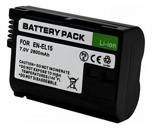 Bateria En-el15 2800mAh 7.0V P/ Nikon D500, D600, D610, D750