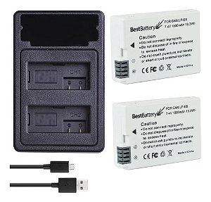 Kit 2 Baterias Lp-e8 P/ Canon Eos Kiss X4, X5, X6i, X7i, T5i