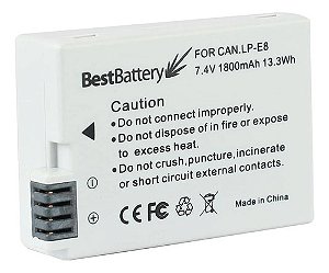Bateria Lp-e8 1800mAh 7.4V P/ Canon  EOS 550D 600D 650D 700D