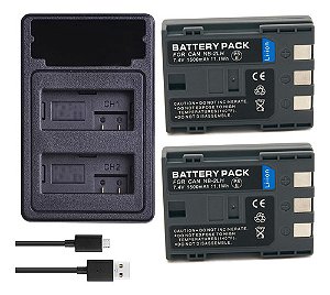 Kit 2 Baterias NB-2L P/ Canon EOS Digital Rebel XTi-400D, XT