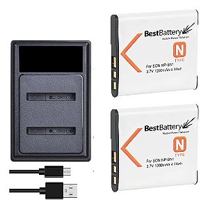 Kit 2 Baterias Np-bn1 P/ Sony Cybershot DSC-J10 J20 TF1 WX80