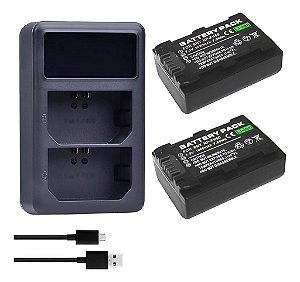 Kit 2 Baterias NP-FH50 P/ Sony Alpha DSLR-390 A290 A380 A330