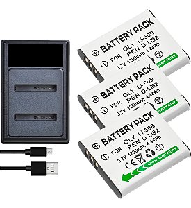 Kit 1x3 Li-50b Para Olympus  Stylus Tough Tg-870 Sz-30mr 31m