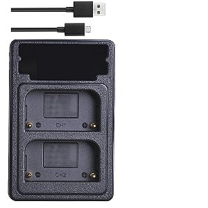 Carregador Duplo Np-fh50 Para Sony Dslr-hx200v Dcr-dvd108e Dvd115e