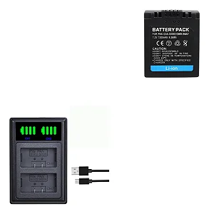 Kit Bateria + Carregador CGA-S006E p/ Panasonic Lumix | Ponto Tech