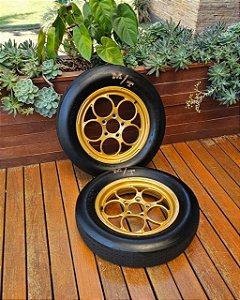 Rodas Weld Gold + Pneus MT + Kit de freio com cubos em alumínio