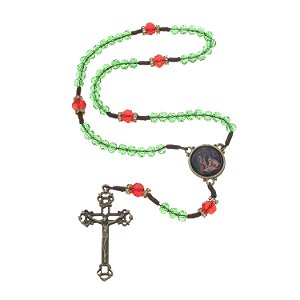 Terço Natalino da Sagrada Família com Conta Cristal - Verde