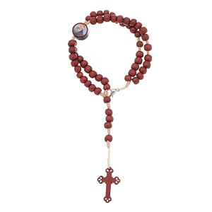 Terço de Pulso Nossa Senhora da Salette em Madeira Pau Brasil