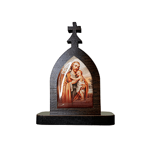 Mini Capela de São José em MDF - Marrom Escuro
