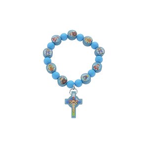 Pulseira de Elástico com Medalhas de Santos Variados