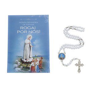 Terço com Folheto de Nossa Senhora de Fátima - Pérola