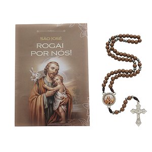Terço com Folheto de São José - Marrom