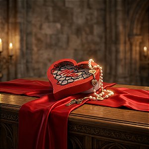 KIT ESPECIAL DIA DAS MÃES - TERÇO SANTAS MÃES – MADEIRA 8MM + METAIS EM OURO VELHO + CORDÃO + RESINA (C/ FOLHETO)