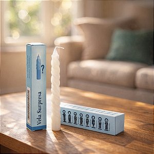 VELA SURPRESA 10X1,5 CM – UMA REVELAÇÃO DE FÉ E PROTEÇÃO