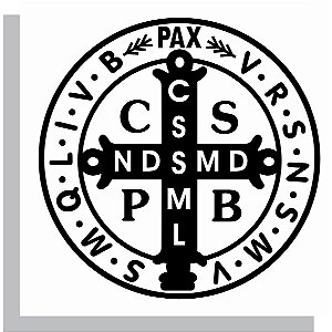 Adesivo Medalha de São Bento – Proteção Católica em Vinil Preto