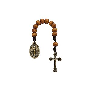 Dezena de Bolso em Madeira Marrom Claro Nossa Senhora das Graças 8mm