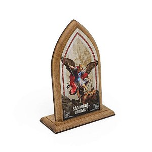 Capelinha de Madeira com Brilho São Miguel Arcanjo - Proteção