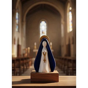 Nossa Senhora Aparecida Branca 11cm - Estátua Religiosa Para Altar e Mesa