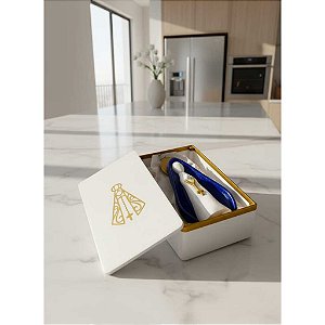Kit Luxo Nossa Senhora Aparecida 11cm + Caixa Presente Exclusiva