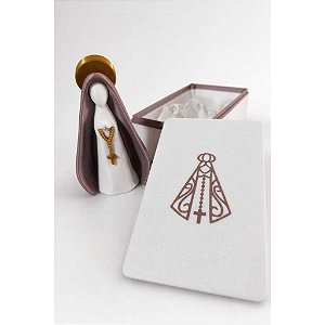 Kit Luxo Nossa Senhora Aparecida 11cm + Caixa Exclusiva ROSE
