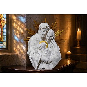 Sagrada Familia 3D - Imagem Decorativa Branca para Oratorio e Altar