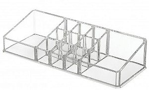 Organizador de Acrílico Ricca c/ 11 Lugares 5X22X8,5cm Organizador de Acrílico Ricca c/ 11 Lugares 5X22X8,5cm