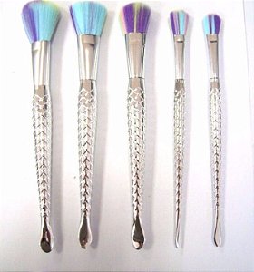 Kit de Pincel de Unicórnio Prata Multifuncionais Mermaid Com 5 ... Kit de Pincel de Unicórnio Prata Multifuncionais Mermaid Com 5 ...