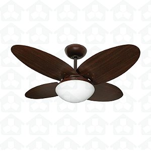 VENTILADOR TETO VTS MAR MARROM GLOBO VIDRO FOSCO LS PAS CAP TABACO