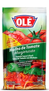 Molho de Tomate Olé Sachê 340g Manjericão